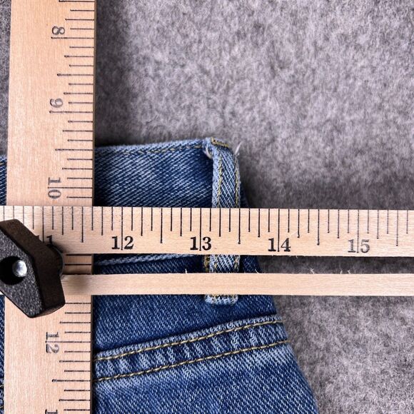 PacSun‎ Jeans Womens 27 Blue High Rise Straight Distressed Raw Hem Button Fly - Picture 10 of 14